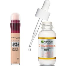 Trendexa Instant Anti Age Eraser Kapatıcı - 01 Light & C Vitamini Parlak Süper Aydınlatıcı Serum 30 ml Set