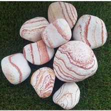 Sarı Çizgili Taş 5 kg 6-10 cm Dolomit Taş Dere Taşı Çakıl Taşı Bahçe Süs Taşı Akvaryum