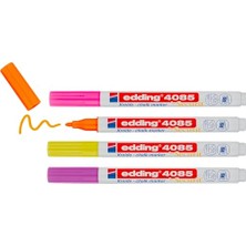 Trendexa 4085 Tebeşir Kalemi; 2 Adet Pembe, Sarı, Turuncu (Fosforlu), 4 Adet Tebeşir Kalemi, 1-2 mm Yuvarlak Uçlu