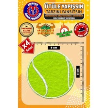 Trendexa Ütü ile Yapışan Arma Yama, Tenis Topu (4 Adet) Ütüyle Yapışan Nakış Dokuma Aplike Patch