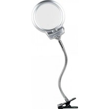 Pileli Store 2.5 x 130 mm 5X24 mm LED Aydınlatmalı Büyüteç Masa Üstü Metal Hortum Mandallı MG15124-C