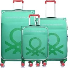 Trendexa United Colors Of Benetton 14BNT2200-SET Unisex 3'lü Set Bavul (Yeşil)