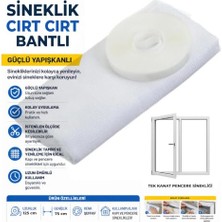 Trendexa 75X125 cm Beyaz Tek Kanat Pencere Sinekliği, Cırt Bantlı Deliksiz Montaj