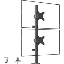 Trendexa Masa Üstü Çift Monitör Standı; 15", 33" Uyumlu, Vesa Uyumlu Monitör Tutucu, 8 kg Kapasite, Ayarlanabilir Yükseklik ve Eğim, Kablo Yönetimi, Masa Kenarına Veya Delikten Montaj Seçeneği | Z002