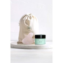 Trendexa Temizleyici Balm ve Pembe Kuvars Gua Sha Masaj Taşı Seti