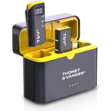 Thonet & Vander VX390 HK096-03683 Çift Kablosuz Yaka Mikrofonu 2.4ghz 50M 3 Kademeli Enc Şarj Kutulu