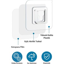 Trendexa Eşya Sabitleme Askısı Geçmeli Klips Duvar ve Yüzey Sabitleyici Aparatı 10 Çift