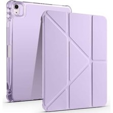 Trendexa iPad Air 11 2025 M3 Tri Folding Kalem Bölmeli Standlı Kılıf - Lila