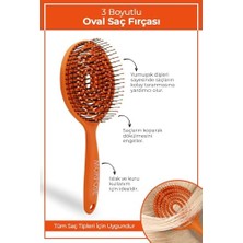 Trendexa Turuncu Pro Üç Boyutlu Oval Saç Fırçası ve Tarak