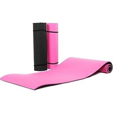 Trendexa 16 mm Çift Taraflı Pembe- Siyah Pilates Matı Pilates Minderi 180CMX60 cm X1,6 cm Siyah-Pembe