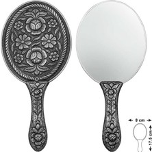 Trendexa T8633 925 Ayar Gümüş Papatya ve Gül Motifli El Aynası