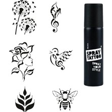 Trendexa Müzik ve Doğa Spray Tattoo Geçici Dövme Seti Dark Sprey Dövme Kiti