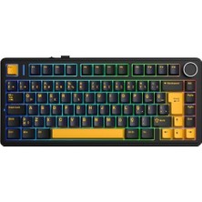 Trendexa F75 Mekanik Rgb Tkl Graywood V4 Switch Kablosuz Makrolu Hot Swap Türkçe Q Klavye, Siyah