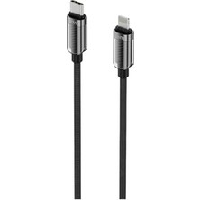 Trendexa 30W Hızlı Şarj Destekli Type-C To Lightning Şarj ve Veri Aktarım Kablosu, 1 Metre, Siyah