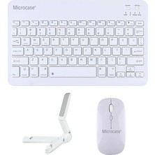 Trendexa Xiaomi Poco Pad M1 12.1 Inch ile Uyumlu Türkçe Bluetooth Klavye, Mouse ve Tablet Standı, Beyaz AL5166