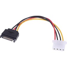 Trendexa 4348 Sata Kasa HDD Dişi Erkek 4 Pin Power Molex Güç Kablosu 20 cm