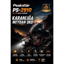 Trendexa Peakstar PS-2910 3000 Lümen Şarjlı Profesyonel Zoomlu Kamp Avcı Balıkçı Kafa Lambası Feneri