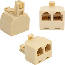 Trendexa Adaptör; L1373 Telefon Ara Bağlantı Buatı 1 Erkek/2 Dişi Özellikleri 4 Telli RJ-11T, Paralel Kablolama Telefon Bağlantılarınızı Ek Yapmadan Ara Aparatla 2 Sokete Dönüştürün.