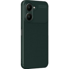 TeknoKapsül Vivo Y18 Kılıf Auto Focus Karbon Kapak - Koyu Yeşil