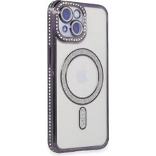 TeknoKapsül Apple Iphone 13 Kılıf Joke Simli Magneticsafe Kılıf - Derin Mor