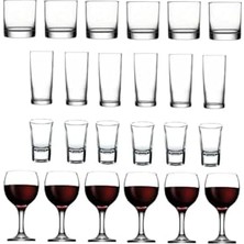 Trendexa 24 Parça Istanbul Viski Rakı Shot ve Şarap Bardağı Seti