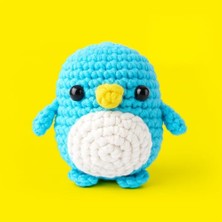 Trendexa Başlangıç Amigurumi Seti, Video Eğitimli, Pedro Penguen Örgü Oyuncak, Tığ Işi El Yapımı Kit, Mavi ve Beyaz Iplikli