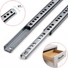 Trendexa 17 mm Teleskopik Ince Çekmece Rayı; 40 cm (2 Parça Set), 00929101