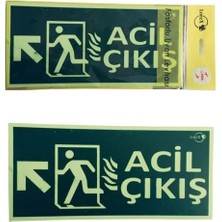 Trendexa Lr-Flu Fotolümen Fosforlu, Sol - Yukarı, - Acil Çıkış, ), Yön Levhası -, Yön Ok Sembollü, Yazılıdır (1