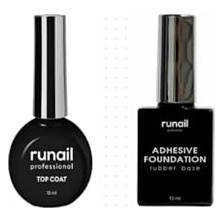 Trendexa Şeffaf Crystal Top Coat ve Adhesive Foundation Rubber Base, 15 ml + 12 ml