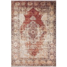 200X300 cm Nazarovo Kahverengi Vintage Yün El Dokuma Modern Geometrik Etnik Eskitme Desenli Boho Oturma Odası Salon Yolluk Koridor Mutfak Halısı
