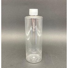 Trendexa 400 cc Kısa Silindir Şeffaf Şişe, Beyaz Kapaklı, 400 Ml, 3 Adet
