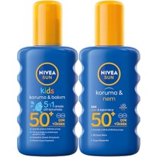 Trendexa SPF50 Yüksek Güneş Koruyucu Vücut Sprey 200 ml ve Çocuklar Için Hassas Güneş Koruyucu Sprey 200 ml