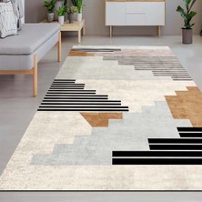Carie Desenli Kadife Pamuk Tabanlı Yıkanabilen Kaydırmaz Antibakteriyel Salon Halısı 200X300