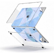 Trendexa Macbook Pro M1-M2 Kılıf A2338 ile Uyumlu Koruyucu Sticker Laptop Kaplama MARBLE14 Gri
