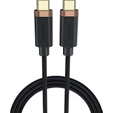 Trendexa 1m Usb-C To Usb-C Örgülü Şarj Kablosu - Siyah