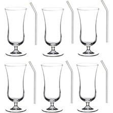 Trendexa Cam Pipetli Ayaklı Bardak Limonata Kokteyl Bardağı Sunum Kadehi 6 Kişilik 8695258AYBABA4123522AYBABASTORE