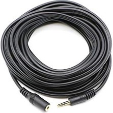 Trendexa AL-4807 3.5 mm Kulaklık Ekleme Uzatma Kablosu Dişi Erkek, Siyah, 10 Metre