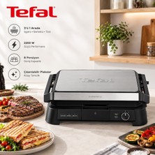 Tefal Supergrill 3in1 Xl Izgara & Tost Makinesi, 2200 W, 8 Porsiyon, 800 Cm² Pişirme Alanı, 3 Sıcaklık AYARI,180° Açılır, Çıkarılabilir Plaka Ev Tipi