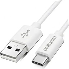 Trendexa C-821 2.1A 100 cm Type-C Şarj ve Data Kablosu, Beyaz, Akıllı Telefonlar ve Tabletler Için