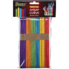 Trendexa Renkli Dar Ahşap Çubuk 50'li Paket, BR-902
