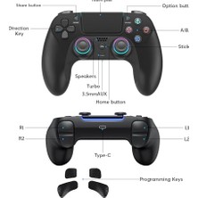 Trendexa Ps-4 Için Kablosuz Kontrol Cihazı; Oyun Kumandası Ps-4/pro/slim/pc ile Uyumlu, Çift Titreşimli/6 Eksenli Jiro Sensörlü, Dokunmatik Panel, Rgb-Led/ext/audio Jaklı, Hassasiyet ve Kontrol