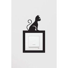 Trendexa Kedi Figürlü Dekoratif Priz Çerçevesi, Ahşap Mdf