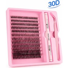 Trendexa 30D Hacimli Takma Kirpik Seti, Yapıştırıcı ve Cımbız Dahil, 8-16 mm Karışık Boy