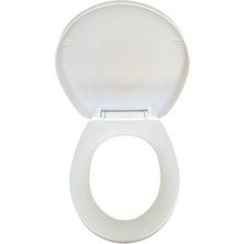 Trendexa Akdeniz Modeli Duroplast Klozet Kapağı, Beyaz, Oval, Yavaş ve Normal Kapanır, Tak Çıkar Menteşe
