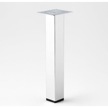 Trendexa Kare Tablalı Krom Gümüş Çap Metal Sehpa Masa Ayağı Mobilya Destek Yükseltici Ayak, 41 Cm, 6 cm