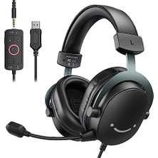 Trendexa 3,5 mm Ses Jaklı Oyun USB Kulaklığı; 7.1 Surround Ses, Çıkarılabilir Mikrofon, Ses Kontrolü, Kablolu Kulaklıklar Siyah Ps5/ps4/anahtar/xbox Denetleyici H9 Için