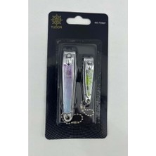 Trendexa TD607 Ikili Desenli Tırnak Makası Seti, El ve Ayak Için 2'li Çelik Set
