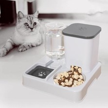 Techtic Otomatik Kedi&amp;köpek Mama Su Kabı 2'si 1 Arada Su Sebili Evcil Hayvanlar Için Mama ve Su Kabı