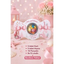 Emtory Gift Deniz Kızı Pembe Kurdele Model Şeker Kutusu - Mevlid Hediye Kutusu - Doğumgünü Hediyelik - 5 Adet