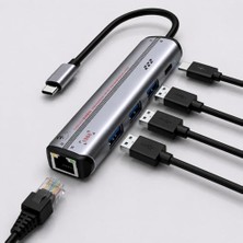 Trendexa 3.0 Hub & Gigabit Ethernet Adaptörü Usb-C Çok Fonksiyonlu USB Hub 5gbps; 1000MBPS Ethernet Bağlantı, 3 USB 3.0 Port, Pd Şarj Desteği ile Laptop & Pc Için | ZR1281